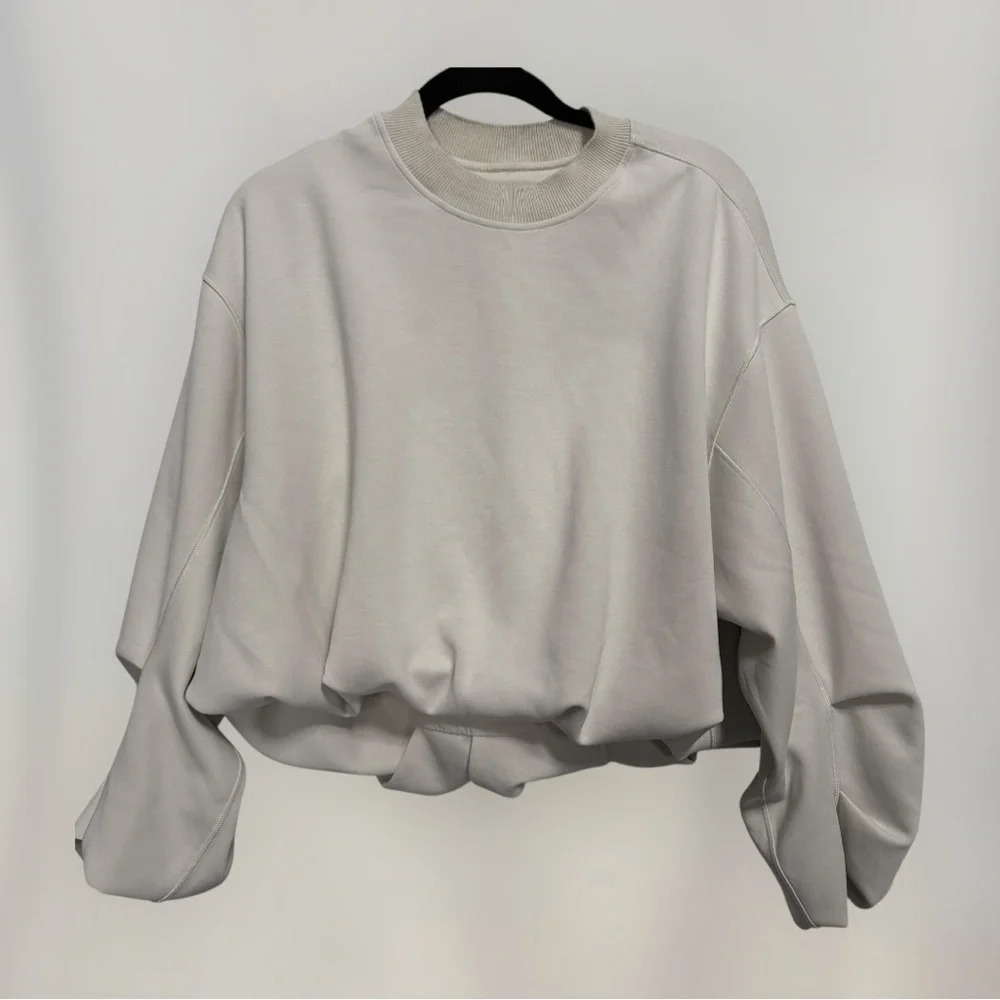 Lululemon cream/light gray Oversized Crewneck Sweatshirt size xs